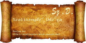 Szalisznyó Dóra névjegykártya