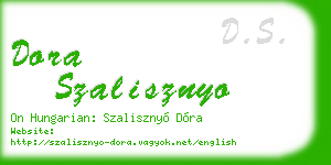 dora szalisznyo business card