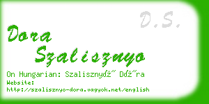 dora szalisznyo business card